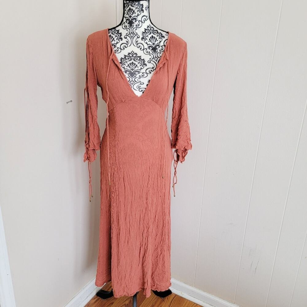 Free People Prettiest Thing Boho V-neck Maxi Dress